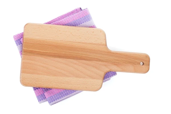 Tabla de cortar sobre toalla de cocina — Foto de Stock