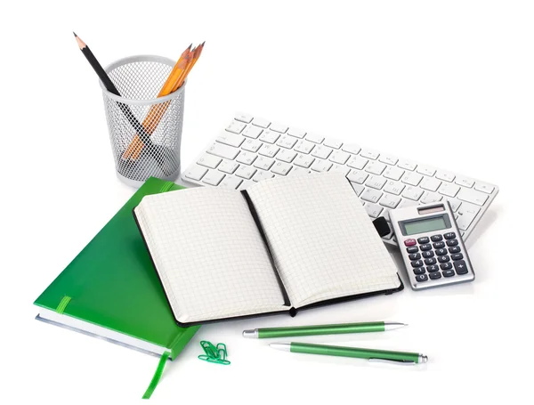 Office supplies, toetsenbord en rekenmachine — Stockfoto