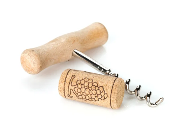 Cork and corkscrew — Stock Photo, Image