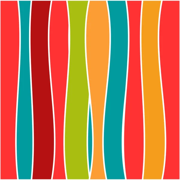 シームレスなカラフルな縞模様の波背景 — ストックベクタ