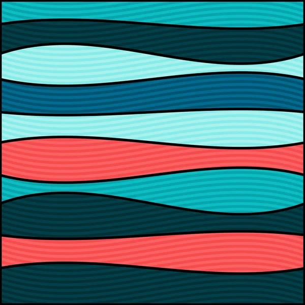 Seamless colorful striped wave background — Stock Vector