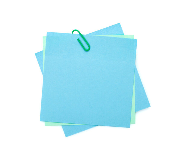 Colorful post-it notes with clip