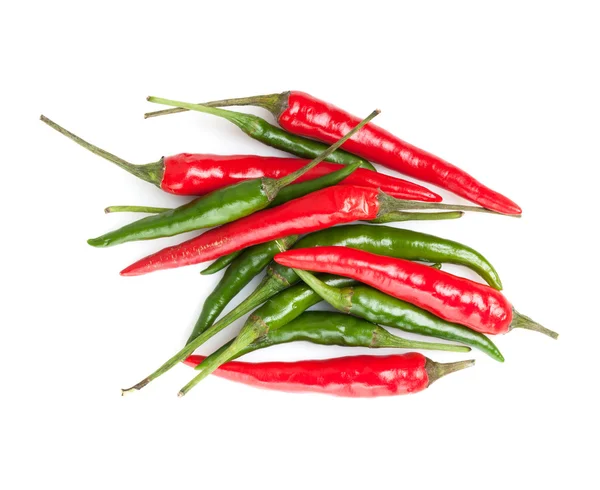 Κόκκινο και πράσινο καυτερό πιπεριές τσίλι — Φωτογραφία Αρχείου