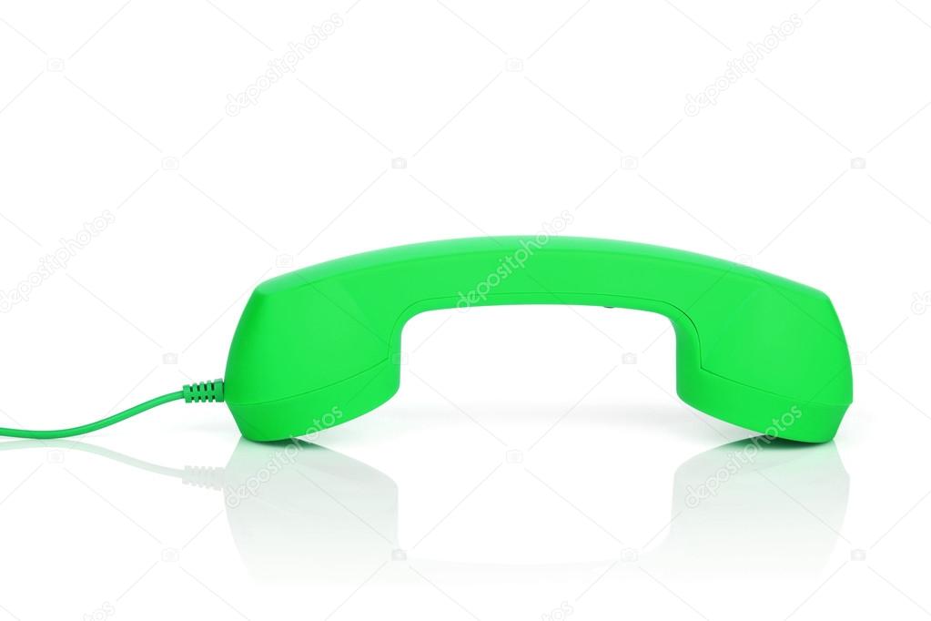Green vintage telephone