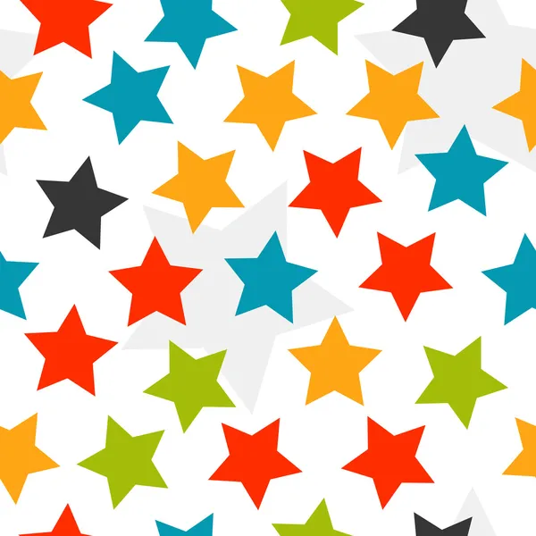 Estrelas coloridas fundo sem costura — Vetor de Stock