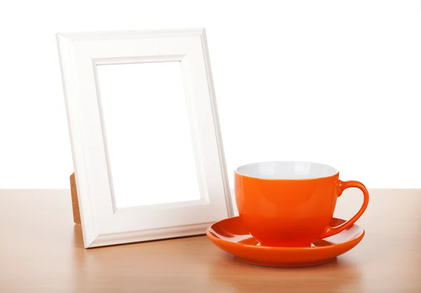 Zdjęcie ramki i kawa filiżanki — Zdjęcie stockowe