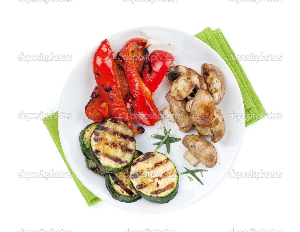 Grilled vegetables on plate