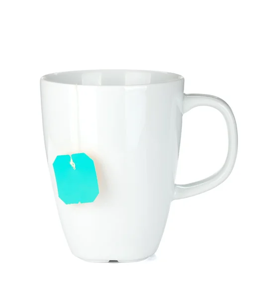 Taza de té blanco con bolsa de té — Foto de Stock