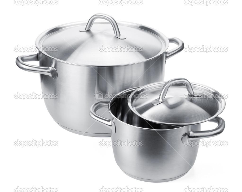 Two stainless steel pots