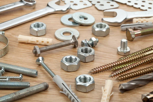 Nuts, screws and bolts — Stock Photo, Image