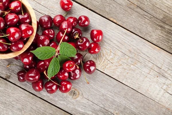 Cherries on table