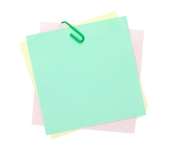 Colorful post-it notes with clip