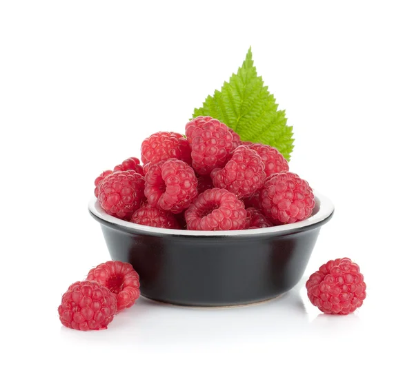 Raspberry in bowl — Stock Photo, Image