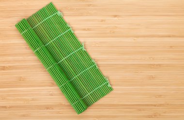Japon pişirme hasır bambu masa üzerinde