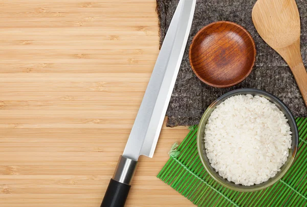 Ingredientes e utensílios alimentares japoneses — Fotografia de Stock