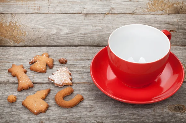 Káva pohár a perník cookies — Stock fotografie