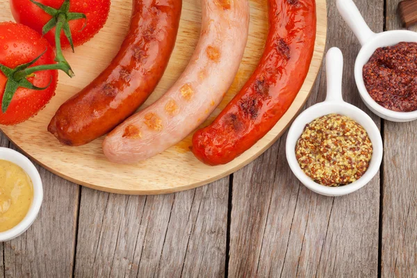 Various grilled sausages — Stock Photo, Image