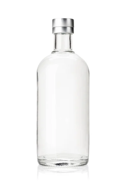 Wodka Fles Harde Drank Glazen Fles Geïsoleerd Witte Achtergrond — Stockfoto