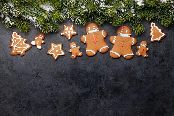 Vtipné Vánoční Přání Perníkovými Sušenkami Lékařské Masce Flat Ležel Kopírovacím — Stock fotografie