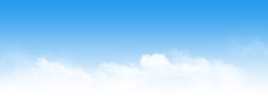 Geniş arkaplan bulutlu mavi gökyüzü. Yaz şablonu arka plan