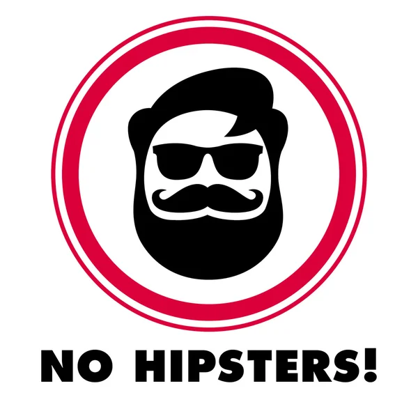 Nessun adesivo hipster — Vettoriale Stock