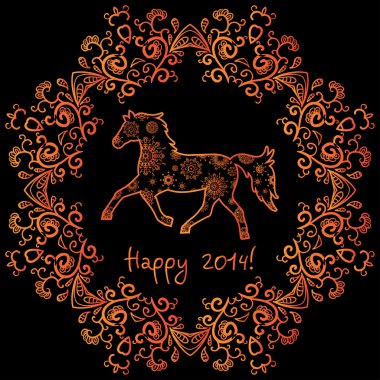 Yeni yıl 2014 tebrik kartı