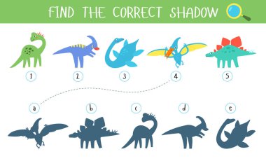 Farklı dinozorlarla sanatsal oyunlar için çocuk oyun şablonu