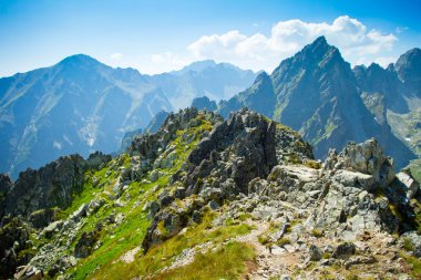 Rocky mountains view seen from Lomnicke sedlo in High Tatras, Sl clipart