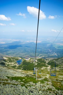 lomnicky zirve yüksek tatras mountains, Slovakya için sandalye kaldırma