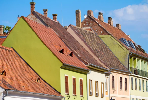 Red tiled roof of Budapest Old Town buildings — Stock Photo, Image