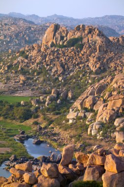 thungabhandra Nehri manzarası hampi, karnataka, Hindistan