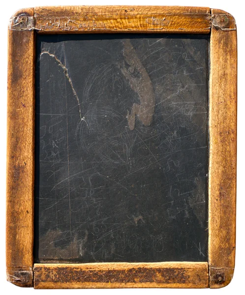 Vintage gebluste schoolbord geïsoleerd op wit — Stockfoto