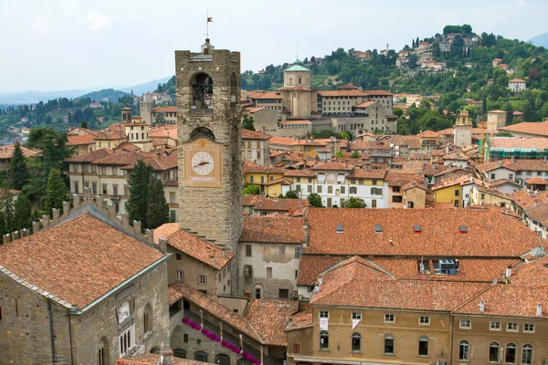 View of the upper city center of Bergamo, Lombardy, Italy Royalty Free Stock Photos