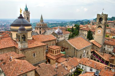 görünümü üst şehir merkezi bergamo, lombardy, İtalya