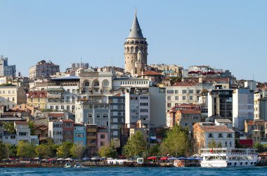 Beyoğlu İlçesi tarihi mimarisi ve Ortaçağ galata Kulesi