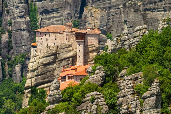 Święty klasztor rousanou (st. barbara) w Meteory, trikala — Zdjęcie stockowe