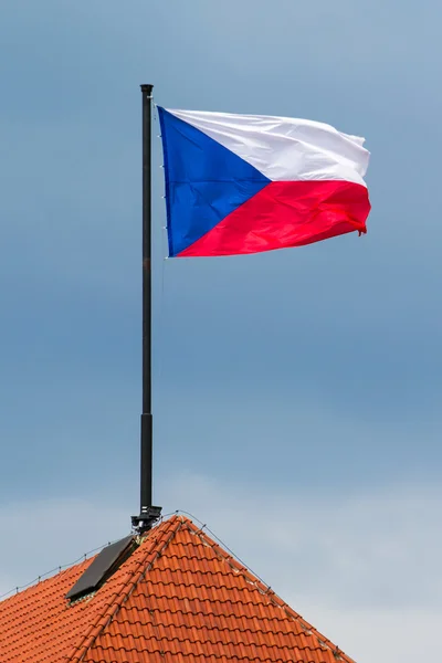 Flag of Czech Republic on the rooftop — Stock Photo, Image