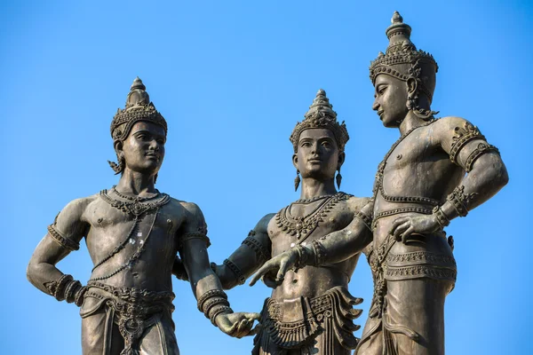 Das Drei-Königs-Denkmal in Chiang Mai, Thailand — Stockfoto