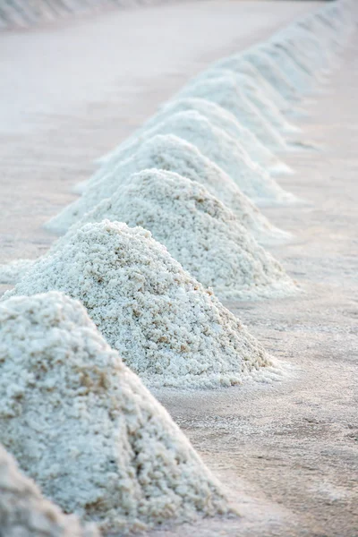 Hromady soli na povrchu slané jezero, Thajsko — Stock fotografie