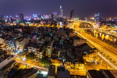 saigon trafik gece görünümü