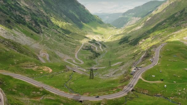 Transfagarasan 公路，最美在欧洲，罗马尼亚 — 图库视频影像