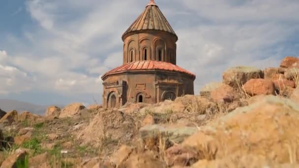 Kostel sv. Gregorije Abumarentů, Ani Ruiny, Kars, Východní Anatolia, Turecko — Stock video