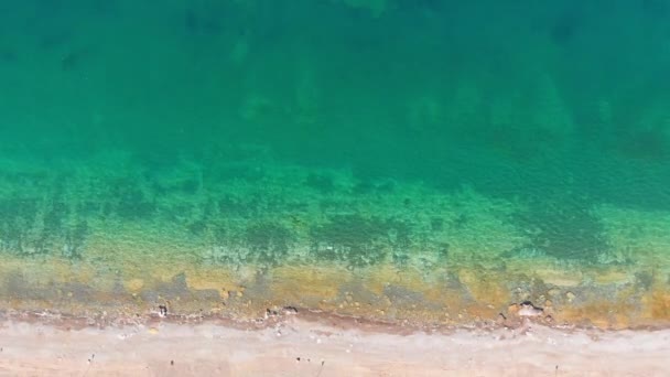 Pemandangan udara Danau Van shore di Anatolia Timur, Turki. — Stok Video