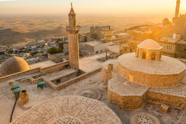 Mardin cityscape at sunset, Turkey.