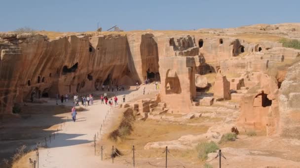Dara antik mağara kenti, Mezopotamya, Mardin kenti yakınlarında, Türkiye — Stok video