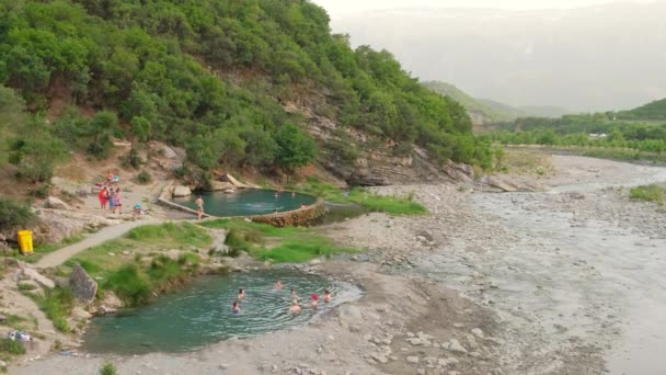 Benja Thermal Baths in Permet, Albania — Stock Video