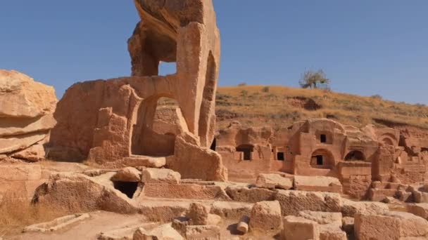 Αρχαία πόλη σπηλαίων Δάρα, Μεσοποταμία, κοντά στην πόλη Μαρντίν της Τουρκίας — Αρχείο Βίντεο