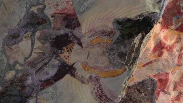 Régi keresztény freskók Jézus Krisztussal Sumela kolostorban, Törökországban. — Stock videók