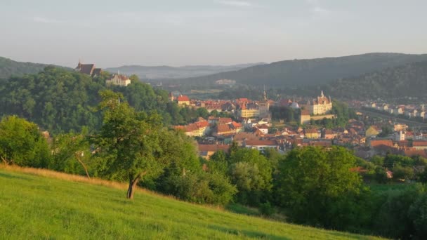 Sighisoara városkép nyáron, Románia — Stock videók