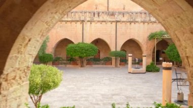 Inner yard of the Mor Hananyo Monastery in Mardin, Eastern Turkey